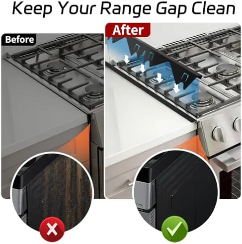 Close up of the telescoping adjustment mechanism on the stove gap cover