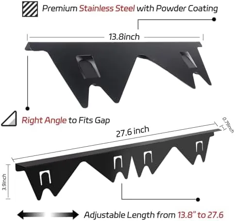 Two stove gap covers installed on both sides of the range