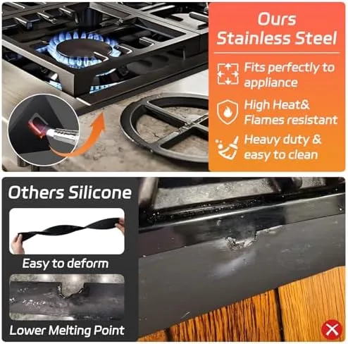 Stove gap cover collecting crumbs and catching a dropped clove