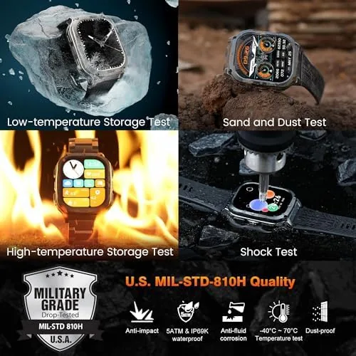 Close look at the AMAZTIM Smart Watch - Rugged Outdoor Fitness Watch, 170+ Sports build quality
