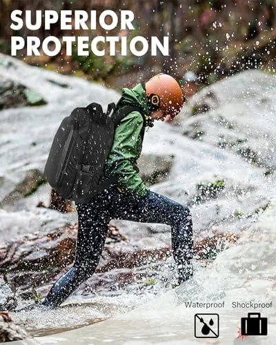 The expandable backpack next to a soft shoulder drone bag for comparison