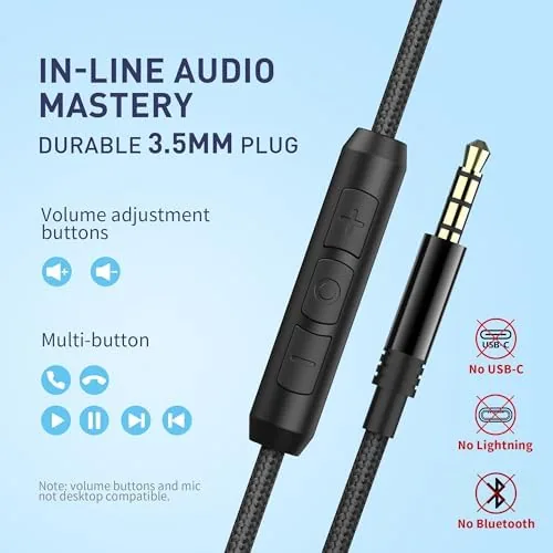 The AILIHEN C90 Wired Headphones with Mic Volume Control Noise Isolating in real use