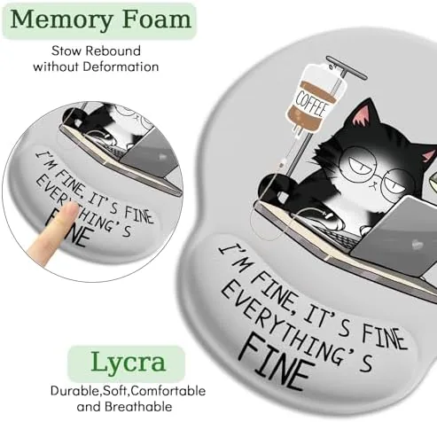 Another view of the LIMKRIAN Funny Ergonomic Mouse Pad with Wrist Rest, Cat Desk