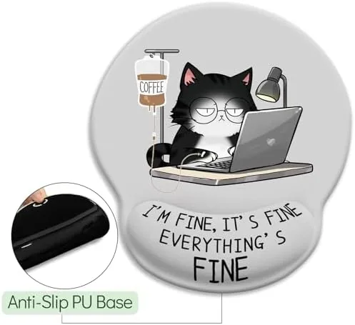 The LIMKRIAN Funny Ergonomic Mouse Pad with Wrist Rest, Cat Desk compared in context