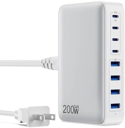 USB C Charger 200W USB C Charger Block,Upgraded GaN III 8-Port Fast Charging Station Review: Tested and Rated