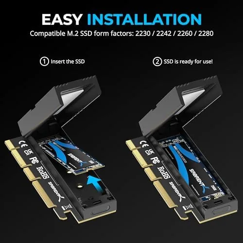 Close look at the SABRENT M.2 NVMe SSD to PCIe x16 Adapter Card, Gen5 build quality