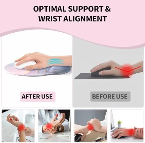 The Mouse Pad with Wrist Rest, Comfortable Computer Mousepad with Gel in real use