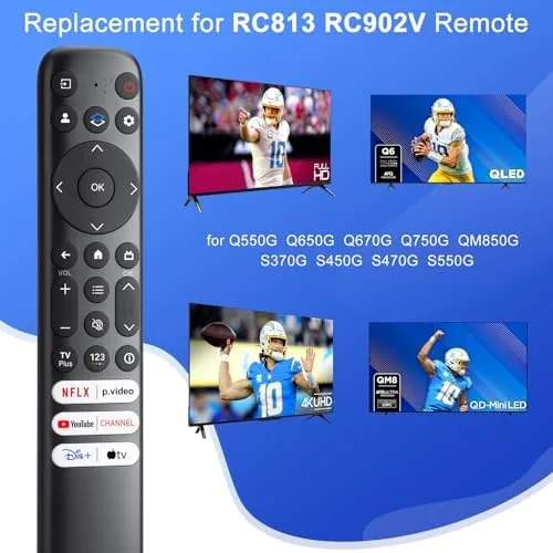 Detail shot of the Replacement Only for TCL Google TV Remote Control,RC813 Compatible with features