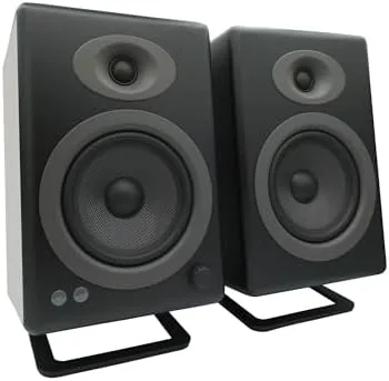 Another view of the Audioengine DS2M Metal Speaker Stands Pair ,  Steel Desktop Speaker