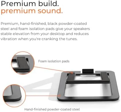 The Audioengine DS2M Metal Speaker Stands Pair ,  Steel Desktop Speaker compared in context