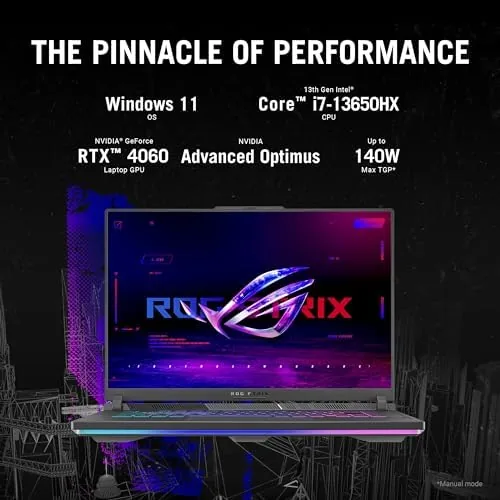Detail shot of the ASUS ROG Strix G16 Gaming Laptop, 165Hz Display, NVIDIA® GeForce features