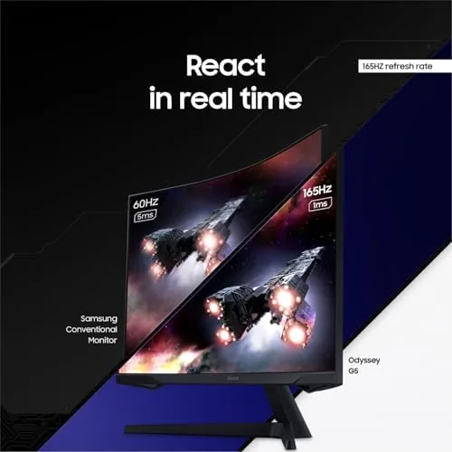The Samsung 32" Odyssey (G55C) Series QHD 1000R Curved Gaming Monitor in real use