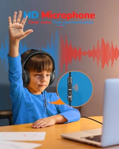 The awatrue AT2 Kids Headphones for School Travel, 85/94dB Safe Volume in real use