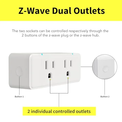 Close look at the 800 Series Zwave Dual Outlet Plug, On/Off Z-Wave Repeater Switch build quality