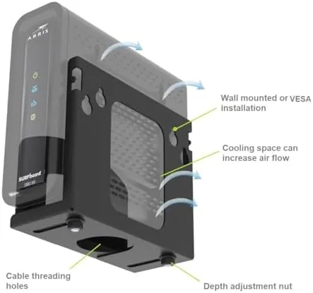 Another view of the Beiyier Cable Box Mount and Adjustable Wall Mount for Small