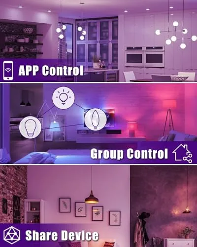 The 6 Pack E12 Smart Bulbs, Alexa WiFi Candelabra Smart Light in real use