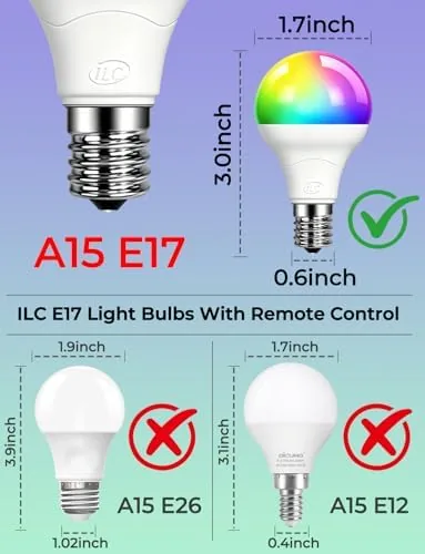 Detail shot of the ILC E17 Intermediate Base LED Light Bulbs (40w Equivalent) 5W features