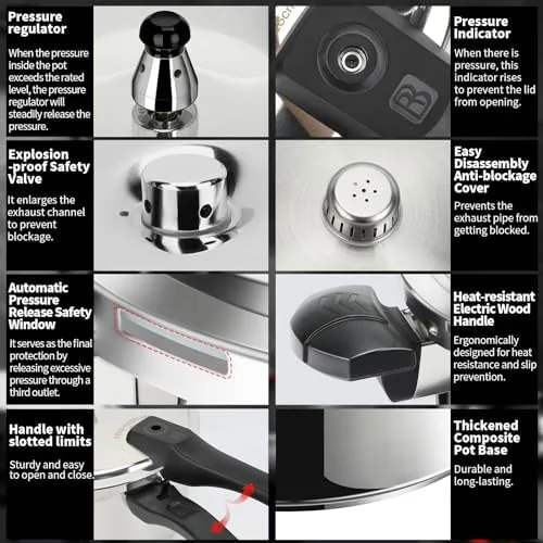 Close up of the locking lid with the pressure indicator raised in the locked position