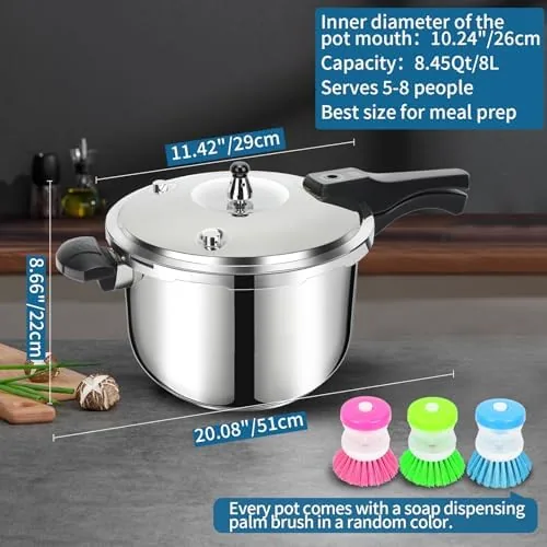 The stovetop pressure cooker next to an electric pressure cooker and a slow cooker