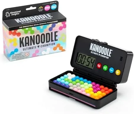 The Kanoodle Ultimate Champion board with several colored pieces locked into place