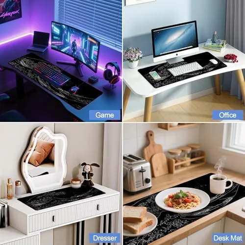 The Japanese Sea Wave Gaming Mouse Pad, Anime Gaming Mousepad, Extended in real use