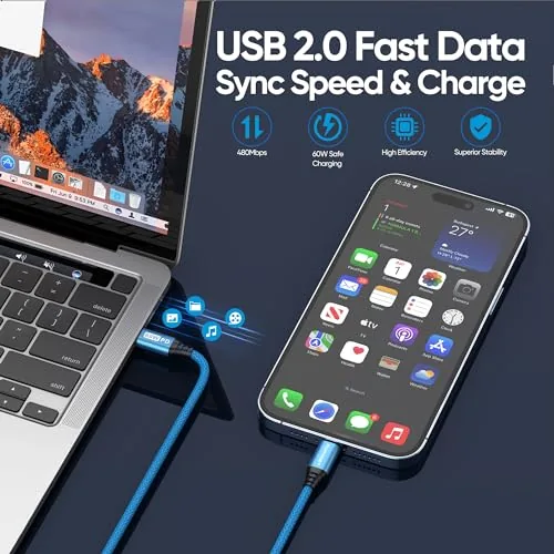 The USB C to USB C Cable, 6FT 5-Pack Type C in real use
