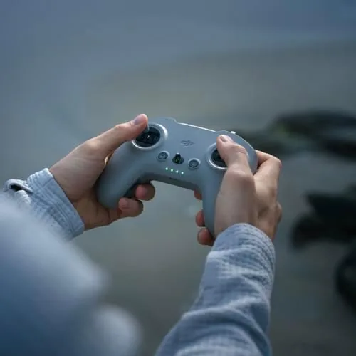 The controller packed away in a bag with antennas folded