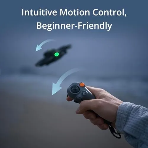 Close up of the joystick, trigger, and buttons on the RC Motion 3