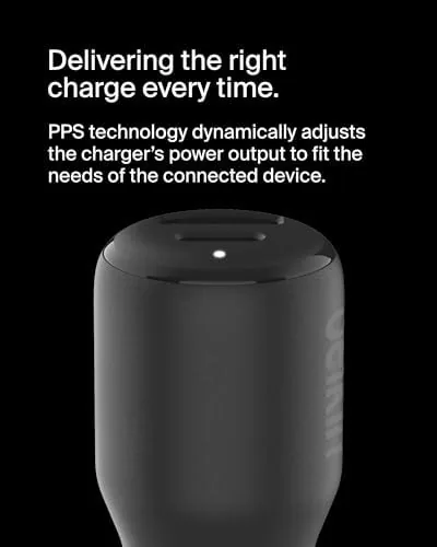 Another view of the Belkin BoostCharge 42W Car Charger with USB-C to C Cable