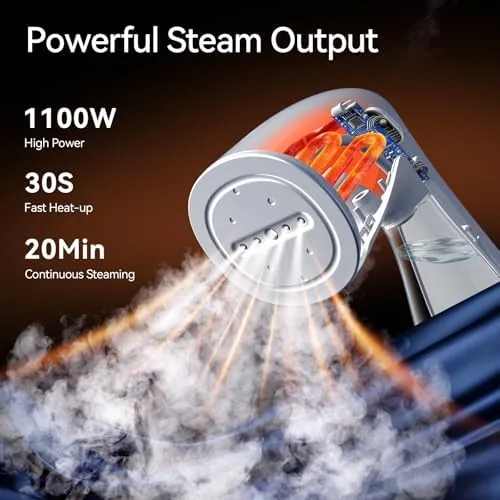Close look at the HiLIFE Upgraded Steamer for Clothes, Handheld & Portable, 1100W Powerful build quality