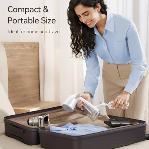 Another view of the HiLIFE Upgraded Steamer for Clothes, Handheld & Portable, 1100W Powerful