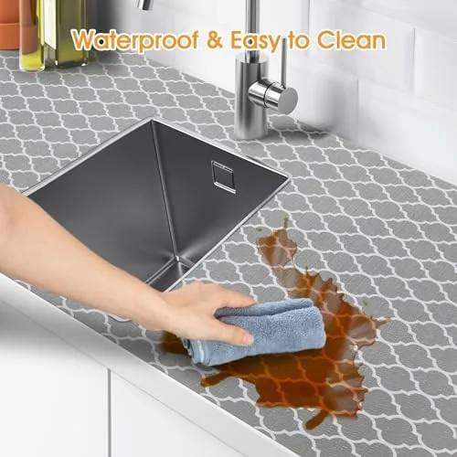 A spill beading on the waterproof liner surface before wiping
