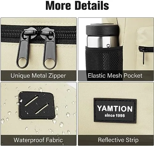 The YAMTION School Backpack,Unisex Classic Bookbag Teens Schoolbag with USB Port in real use