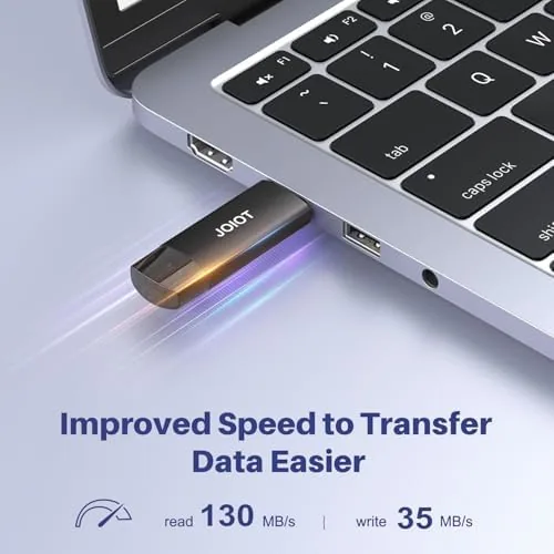 Detail shot of the JOIOT 128GB USB C Flash Drive Dual USB 3.0 Flash features