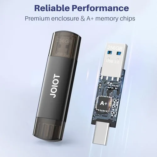 Another view of the JOIOT 128GB USB C Flash Drive Dual USB 3.0 Flash