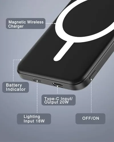 The podoru power bank packed into a small travel bag with the USB-C cable