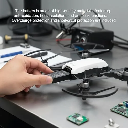 The DJI Tello in flight with one of the bundled propellers installed