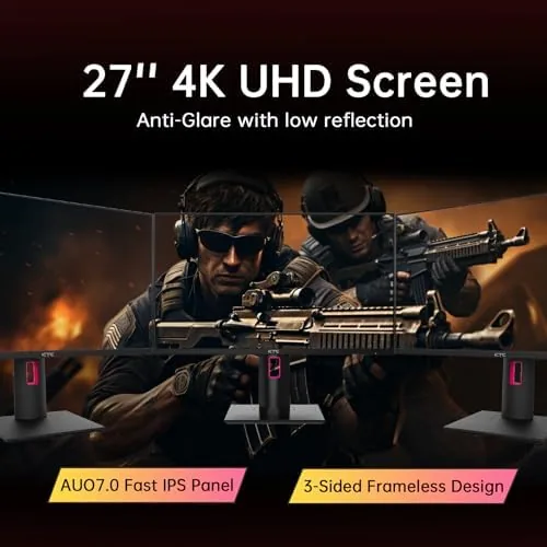 Close look at the KTC 27 Inch 4K Gaming Monitor, 160Hz UHD Monitor Fast build quality