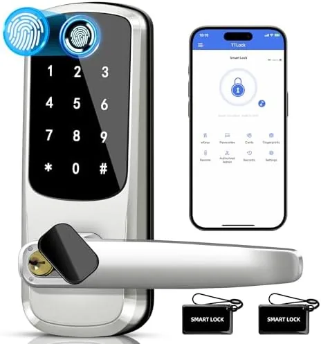 Smart Lock with Handle Set, Biometric Fingerprint Keyless Entry Deadbolt, Electronic Digital Keypad with Review: Tested and Rated