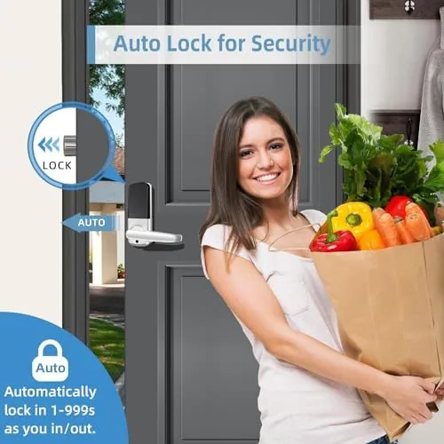 Another view of the Smart Lock with Handle Set, Biometric Fingerprint Keyless Entry Deadbolt