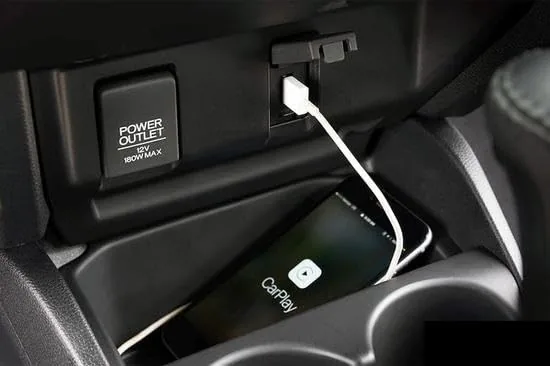 The cable tucked neatly along a dashboard during a commute