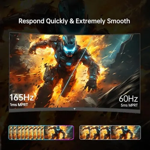 Close look at the KTC 32 Inch Curved Gaming Monitor, FHD 1080p 165Hz Curve build quality