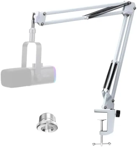 White Boom Arm for Fifine AM8 - White Mic Arm Compatible with Fifine AM8 Review: Tested and Rated