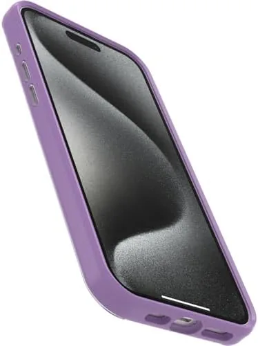 The phone with the OtterBox case attached to a MagSafe charger