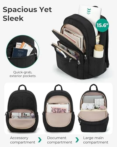 The interior organization with laptop sleeve and front pockets of the BAGSMART backpack
