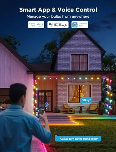 Another view of the Govee Smart Outdoor String Lights 2, 144ft RGBIC Patio Lights