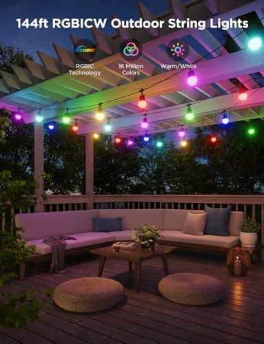 The Govee Smart Outdoor String Lights 2, 144ft RGBIC Patio Lights compared in context