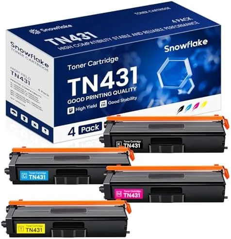 TN-431 TN431 Toner Cartridge 4-Pack Compatible TN431BK TN431C TN431M TN431Y Replacement for Brother TN431 Review: Tested and Rated