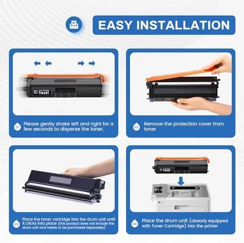 Another view of the TN-431 TN431 Toner Cartridge 4-Pack Compatible TN431BK TN431C TN431M TN431Y