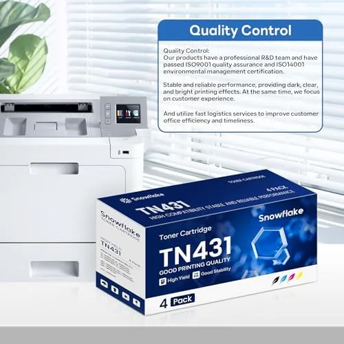 The TN-431 TN431 Toner Cartridge 4-Pack Compatible TN431BK TN431C TN431M TN431Y compared in context